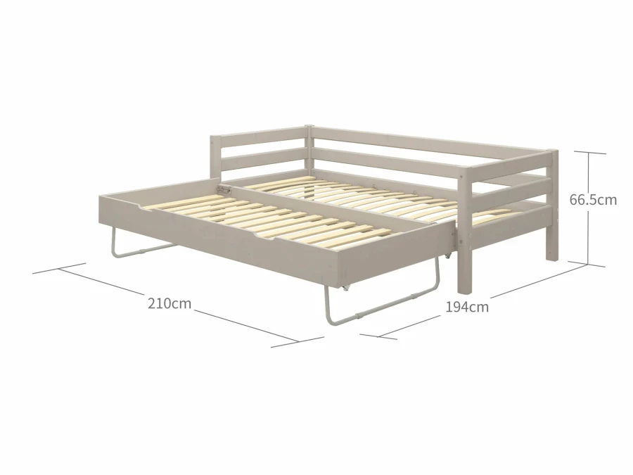 Flexa Classic bedbank met onderschuifbed 90x200 greywash - Afbeelding 5