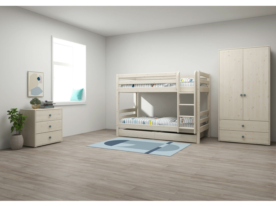 Flexa Classic stapelbed met opberglades 90x200 whitewash - Afbeelding 6
