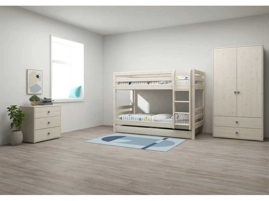 Flexa Classic stapelbed met opberglades 90x200 whitewash - Afbeelding 6