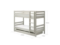 Flexa Classic stapelbed met opberglades 90x200 whitewash - Afbeelding 4