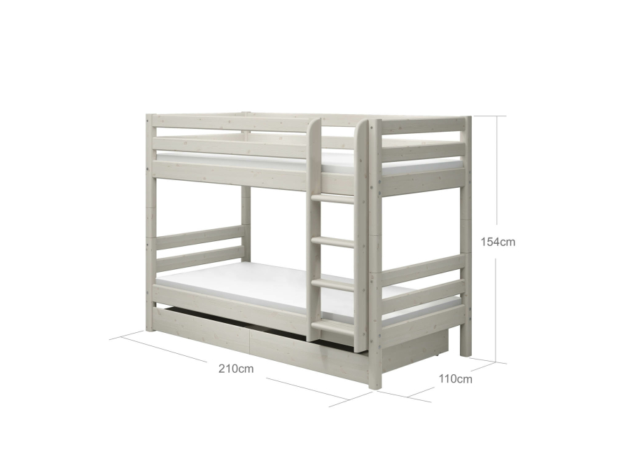Flexa Classic stapelbed met opberglades 90x200 whitewash - Afbeelding 4