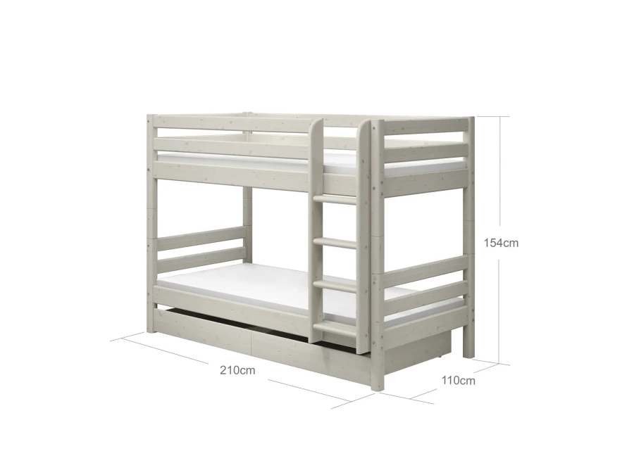 Flexa Classic stapelbed met opberglades 90x200 whitewash - Afbeelding 4