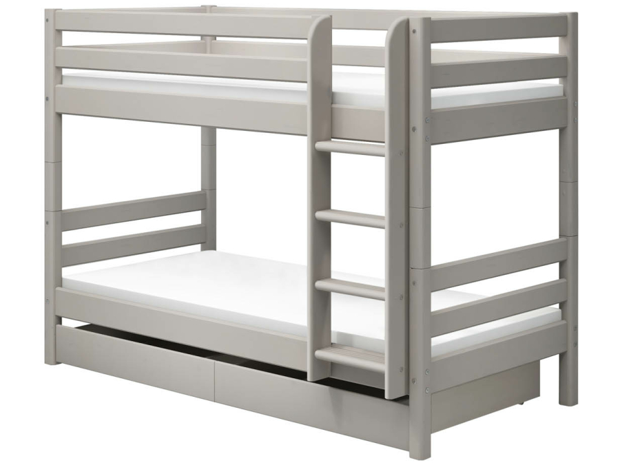 Flexa Classic stapelbed met opberglades 90x200 greywash