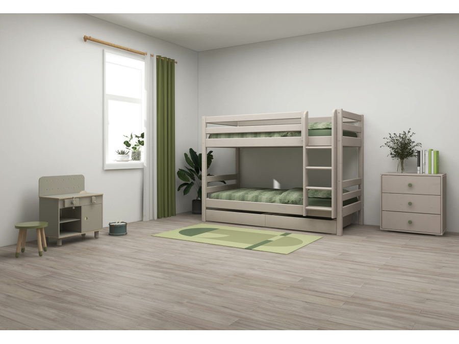 Flexa Classic stapelbed met opberglades 90x200 greywash - Afbeelding 5