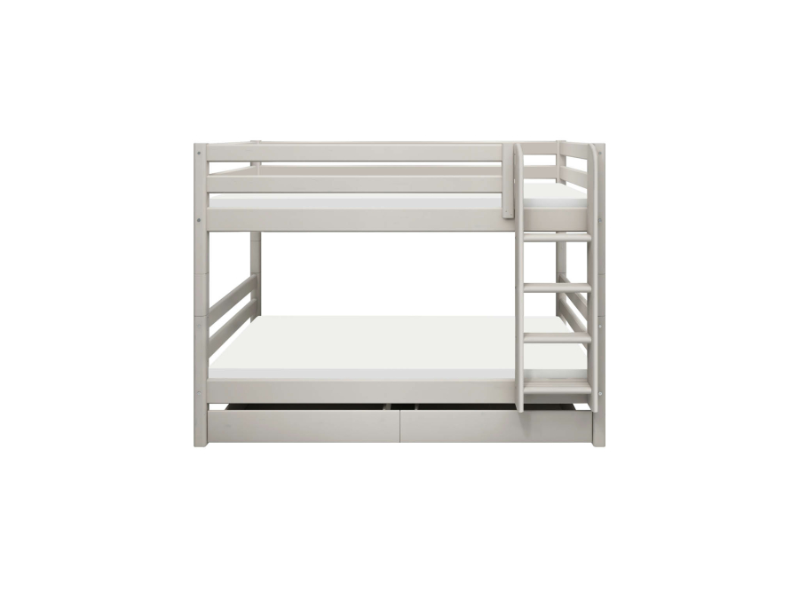 Flexa Classic stapelbed met opberglades 90x200 greywash - Afbeelding 2