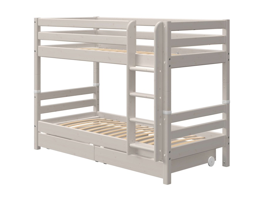 Flexa Classic stapelbed met opberglades 90x200 greywash - Afbeelding 3