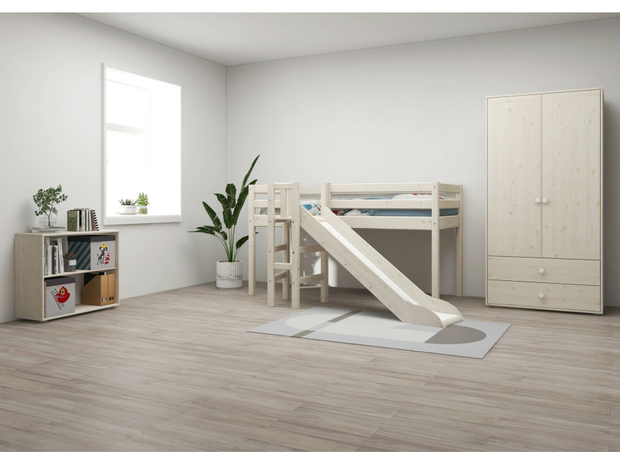 Flexa Classic halfhoogslaper m. platform en glijbaan 90x200 whitewash - Afbeelding 6