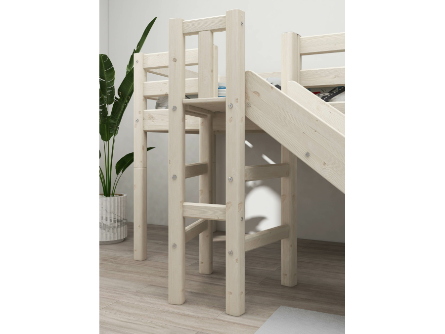 Flexa Classic halfhoogslaper m. platform en glijbaan 90x200 whitewash - Afbeelding 5
