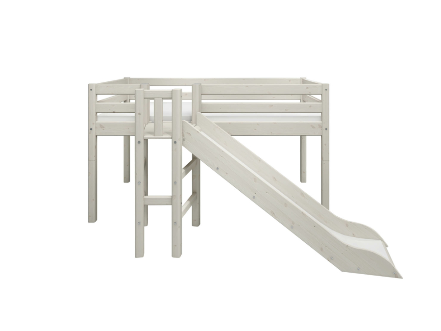 Flexa Classic halfhoogslaper m. platform en glijbaan 90x200 whitewash - Afbeelding 2