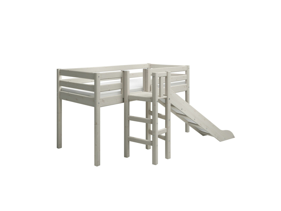 Flexa Classic halfhoogslaper m. platform en glijbaan 90x200 whitewash - Afbeelding 3