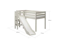 Flexa Classic halfhoogslaper m. platform en glijbaan 90x200 whitewash - Afbeelding 4