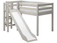 Flexa Classic halfhoogslaper m. platform en glijbaan 90x200 greywash