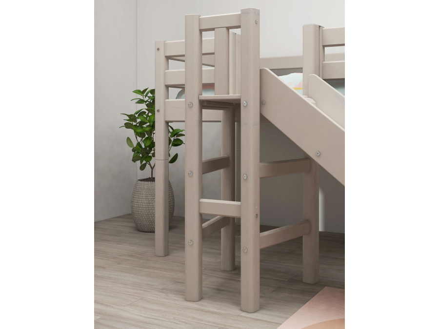 Flexa Classic halfhoogslaper m. platform en glijbaan 90x200 greywash - Afbeelding 5