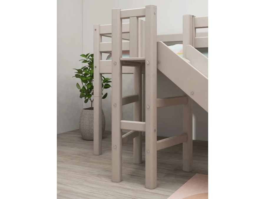 Flexa Classic halfhoogslaper m. platform en glijbaan 90x200 greywash - Afbeelding 5