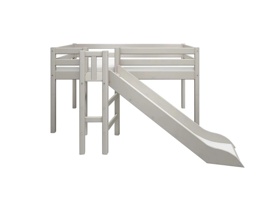 Flexa Classic halfhoogslaper m. platform en glijbaan 90x200 greywash - Afbeelding 2