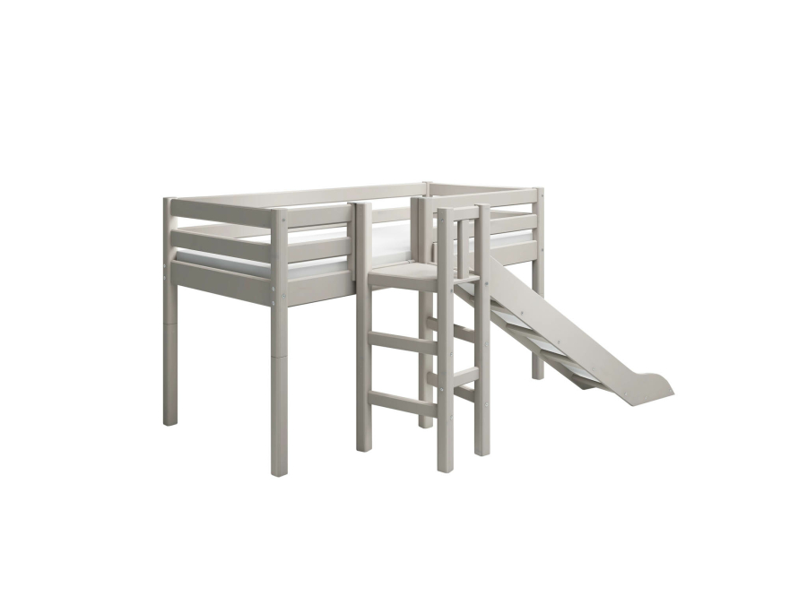 Flexa Classic halfhoogslaper m. platform en glijbaan 90x200 greywash - Afbeelding 3