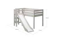 Flexa Classic halfhoogslaper m. platform en glijbaan 90x200 greywash - Afbeelding 4