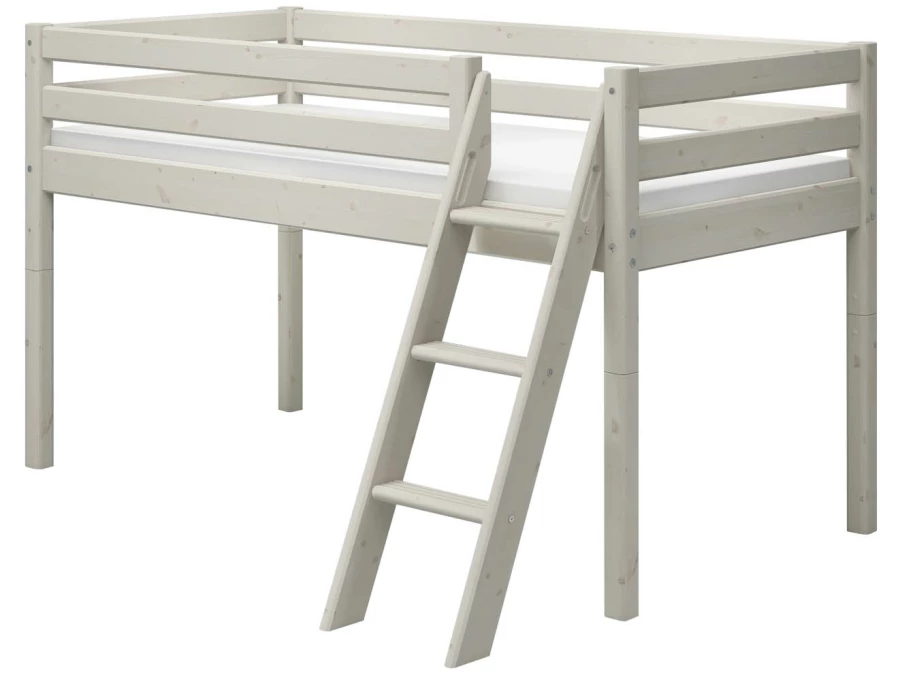 Flexa Classic halfhoogslaper m. schuine ladder 90x200 whitewash