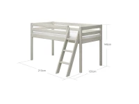 Flexa Classic halfhoogslaper m. schuine ladder 90x200 whitewash - Afbeelding 4