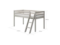Flexa Classic halfhoogslaper m. schuine ladder 90x200 greywash - Afbeelding 4