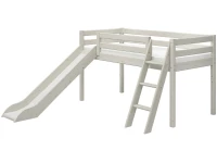 Flexa Classic halfhoogslaper m. glijbaan en schuine ladder 90x200 whitewash