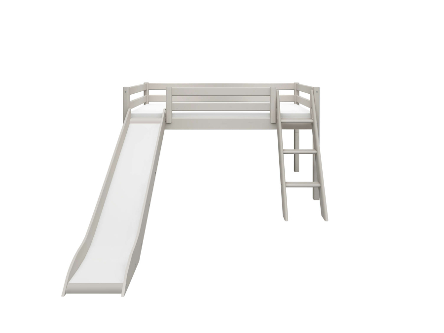 Flexa Classic halfhoogslaper m. glijbaan en schuine ladder 90x200 greywash - Afbeelding 2