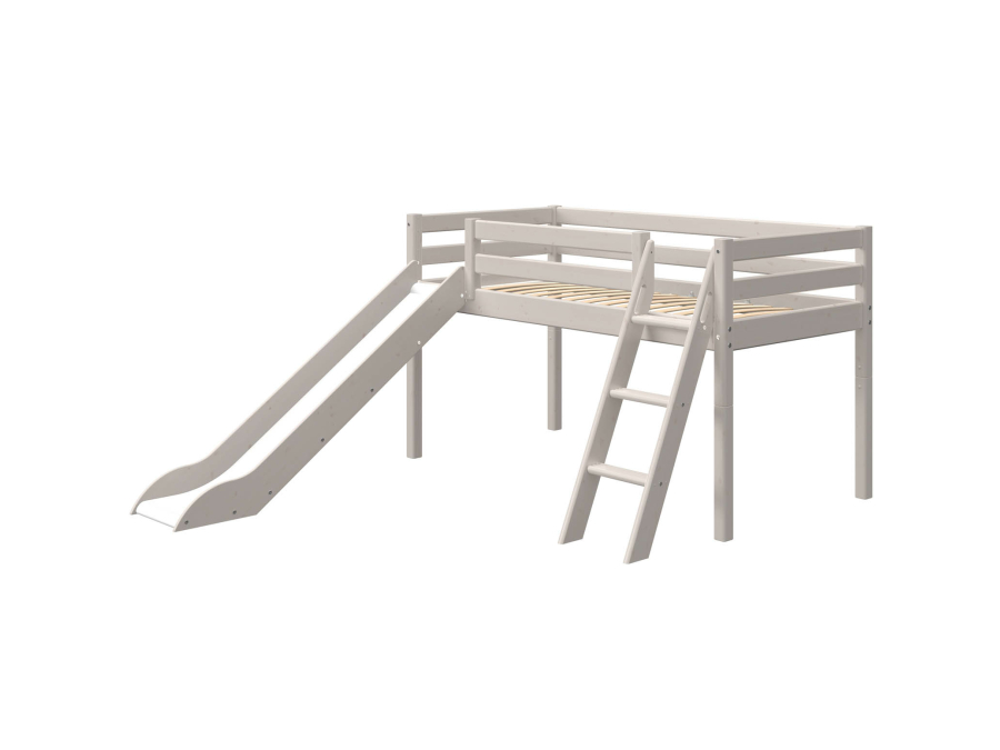Flexa Classic halfhoogslaper m. glijbaan en schuine ladder 90x200 greywash - Afbeelding 3