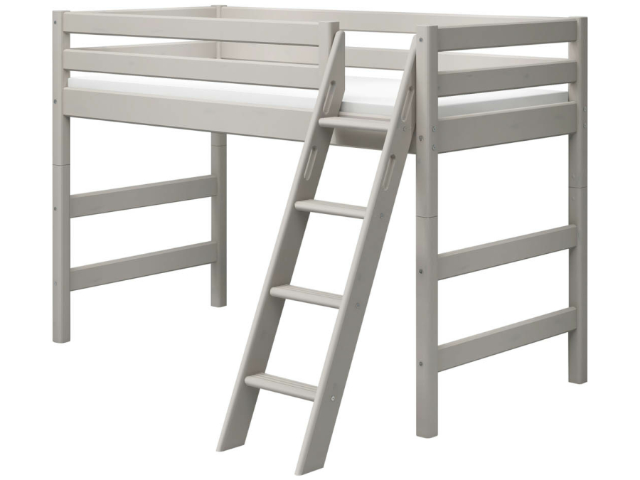 Flexa Classic verhoogde halfhoogslaper m. schuine ladder 90x200 greywash