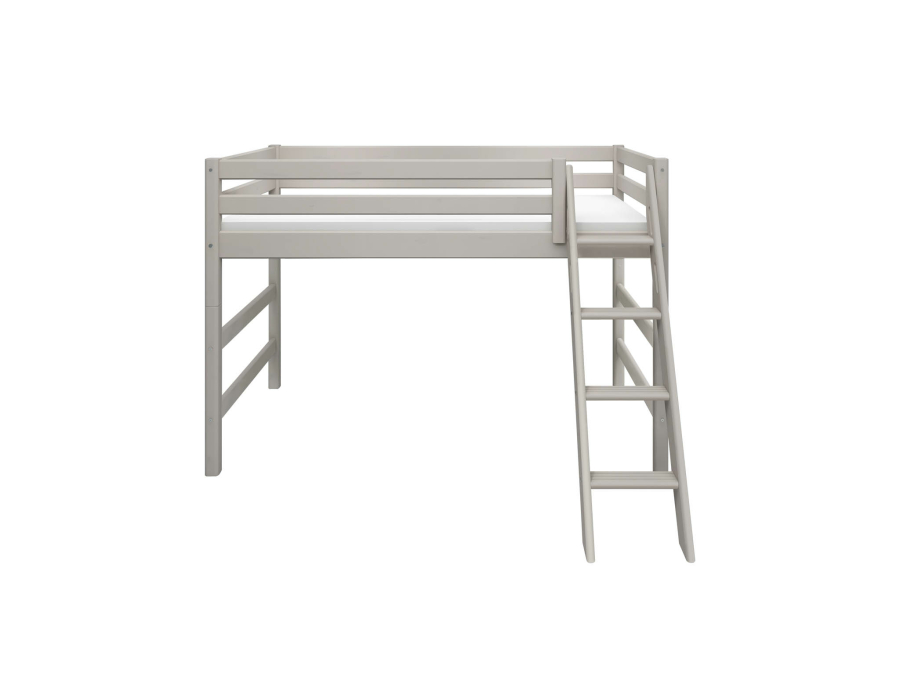 Flexa Classic verhoogde halfhoogslaper m. schuine ladder 90x200 greywash - Afbeelding 2