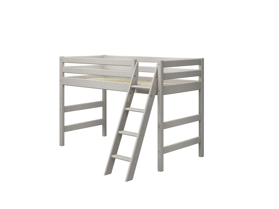 Flexa Classic verhoogde halfhoogslaper m. schuine ladder 90x200 greywash - Afbeelding 3
