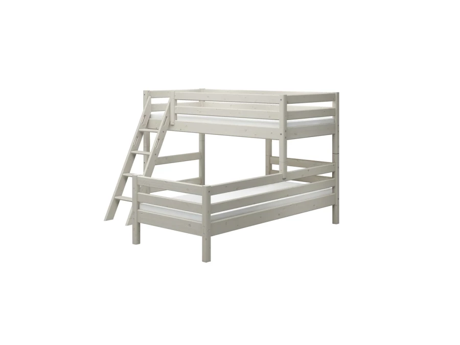 Flexa Classic hoekstapelbed m. schuine ladder 90x200 whitewash - Afbeelding 2
