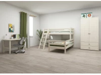 Flexa Classic hoekstapelbed m. schuine ladder 90x200 whitewash - Afbeelding 7