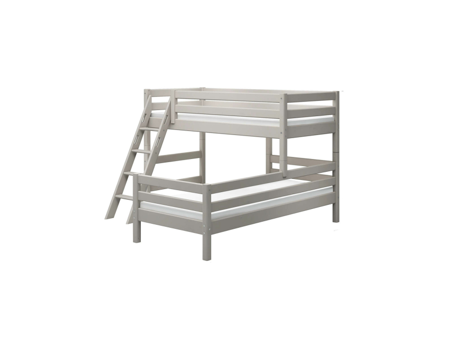 Flexa Classic hoekstapelbed m. schuine ladder 90x200 greywash - Afbeelding 2