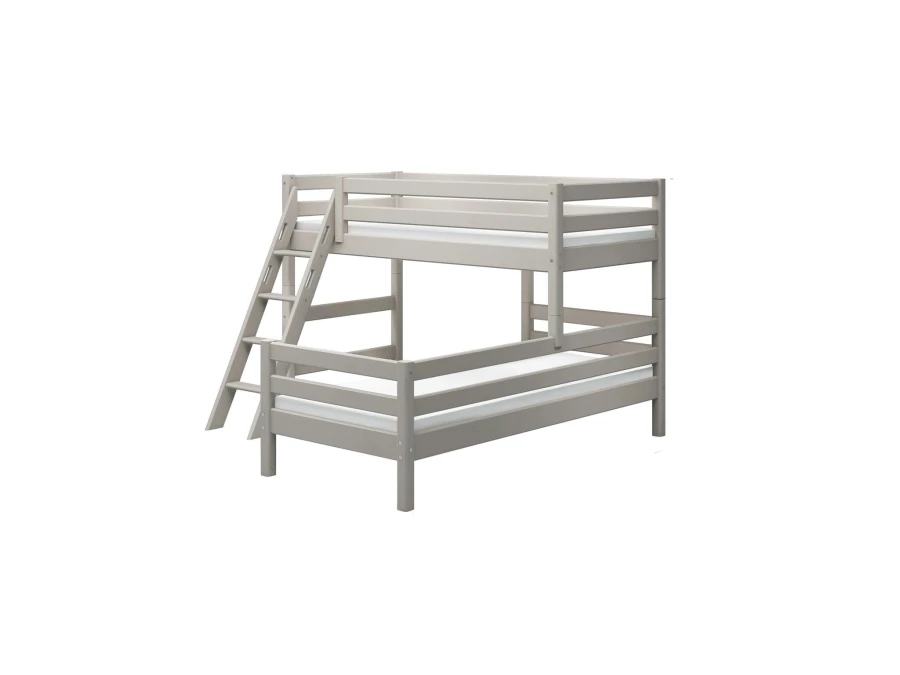 Flexa Classic hoekstapelbed m. schuine ladder 90x200 greywash - Afbeelding 2