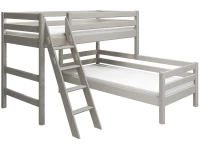 Flexa Classic hoekstapelbed m. schuine ladder 90x200 greywash