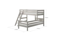 Flexa Classic hoekstapelbed m. schuine ladder 90x200 greywash - Afbeelding 4