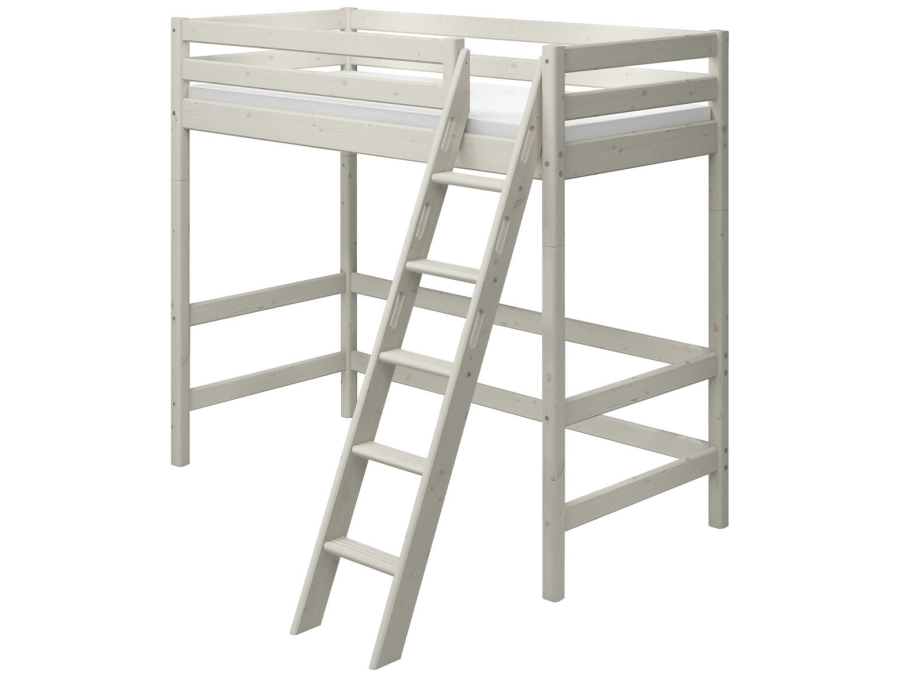 Flexa Classic hoogslaper met schuine ladder 90x200 whitewash