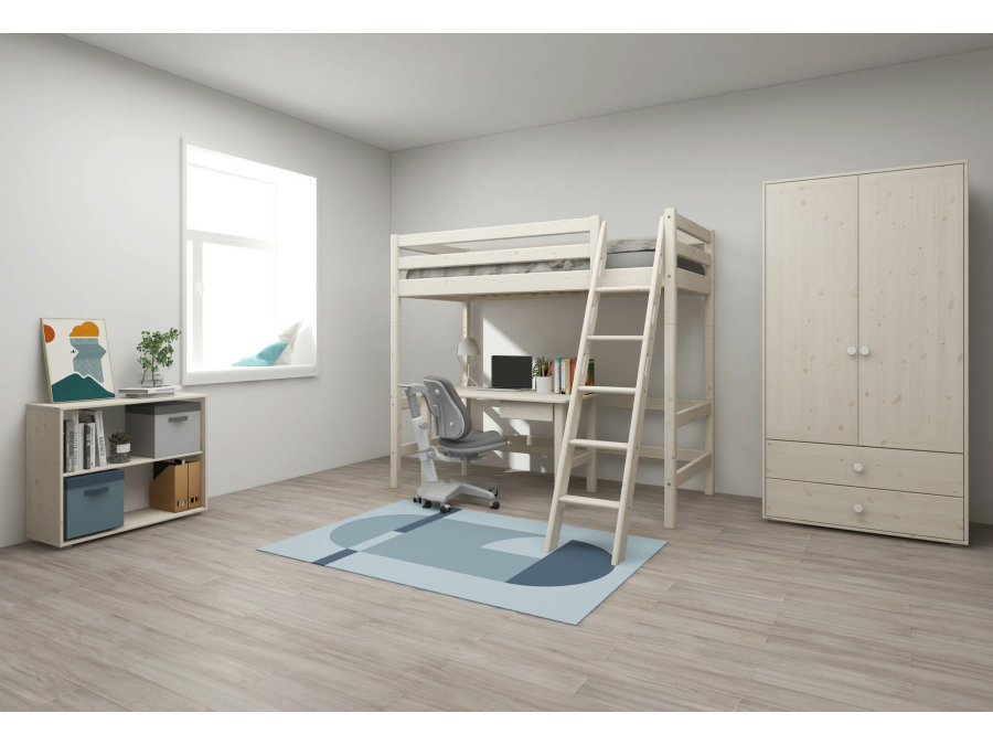 Flexa Classic hoogslaper met schuine ladder 90x200 whitewash - Afbeelding 5