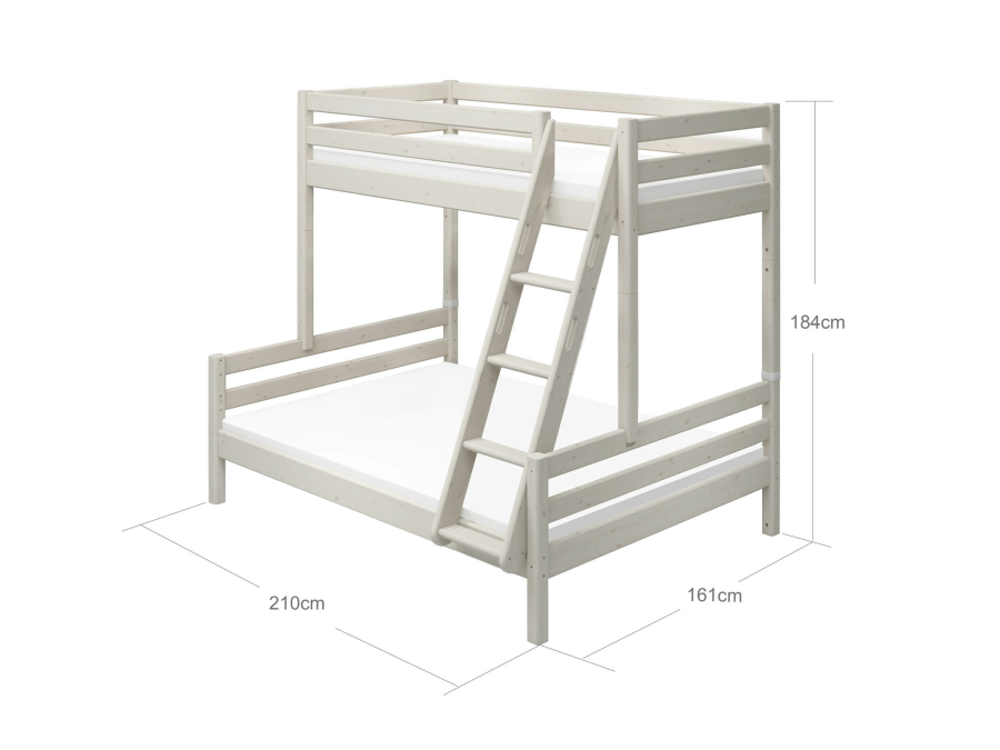 Flexa Classic familie stapelbed 90 / 140x200 whitewash - Afbeelding 4