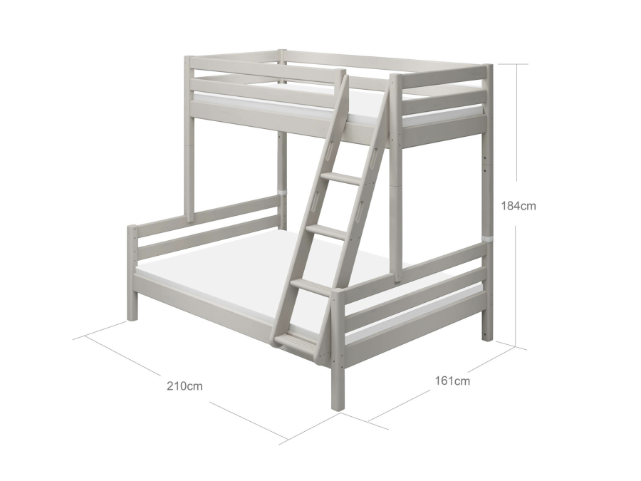 Flexa Classic familie stapelbed 90 / 140x200 greywash - Afbeelding 4