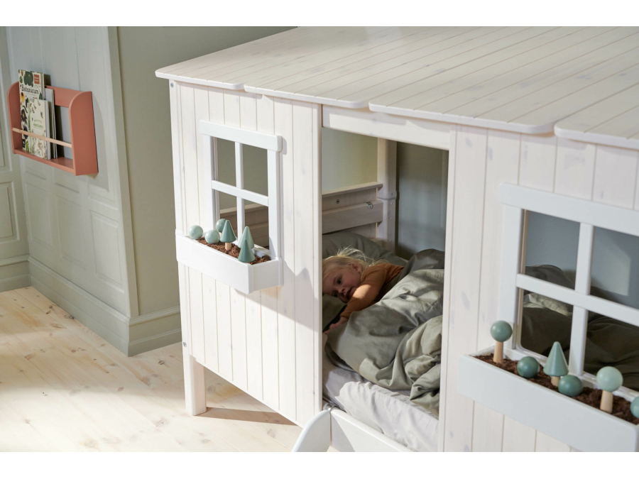 Flexa Classic 1/1 huisbed 90x200 whitewash - Afbeelding 7