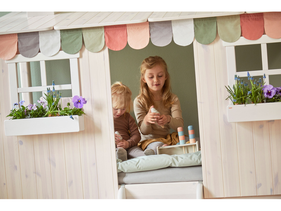 Flexa Classic 1/1 huisbed 90x200 whitewash - Afbeelding 6