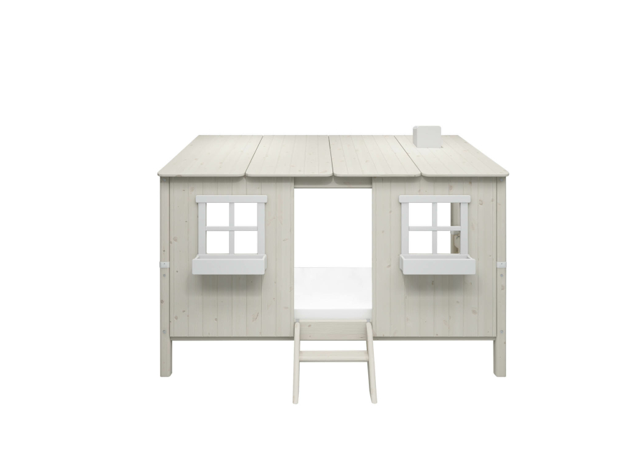 Flexa Classic 1/1 huisbed 90x200 whitewash - Afbeelding 2