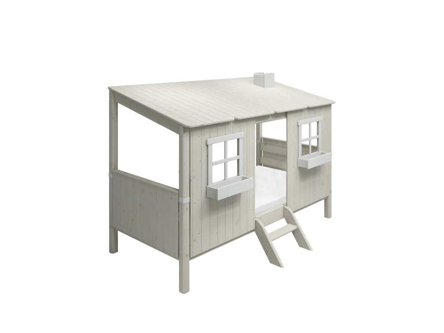 Flexa Classic 1/1 huisbed 90x200 whitewash - Afbeelding 3
