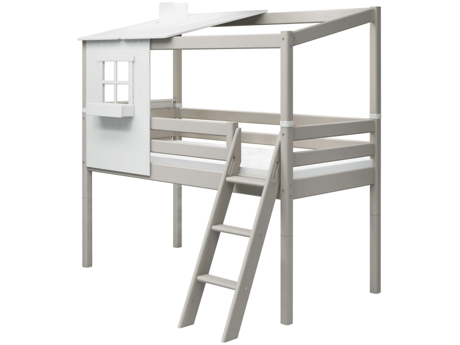 Flexa Classic halfhoogslaper m. 1/2 huis 90x200 greywash