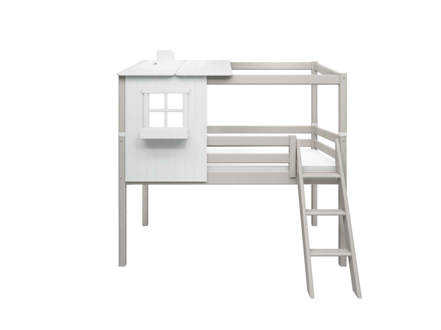 Flexa Classic halfhoogslaper m. 1/2 huis 90x200 greywash - Afbeelding 2
