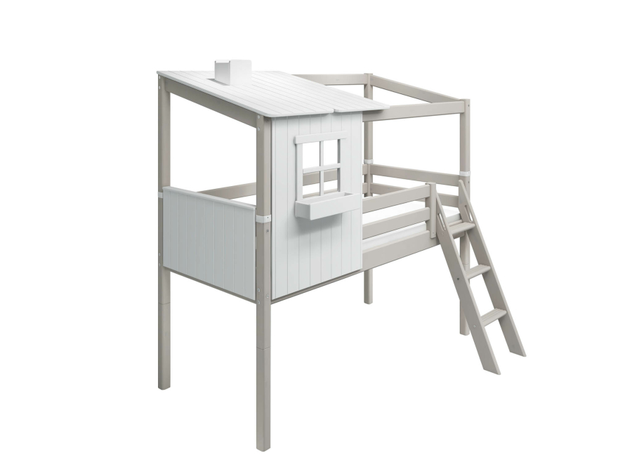Flexa Classic halfhoogslaper m. 1/2 huis 90x200 greywash - Afbeelding 3