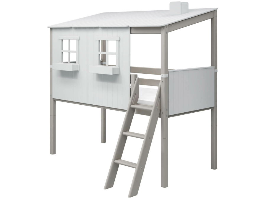 Flexa Classic halfhoogslaper m. 1/1 huis 90x200 greywash