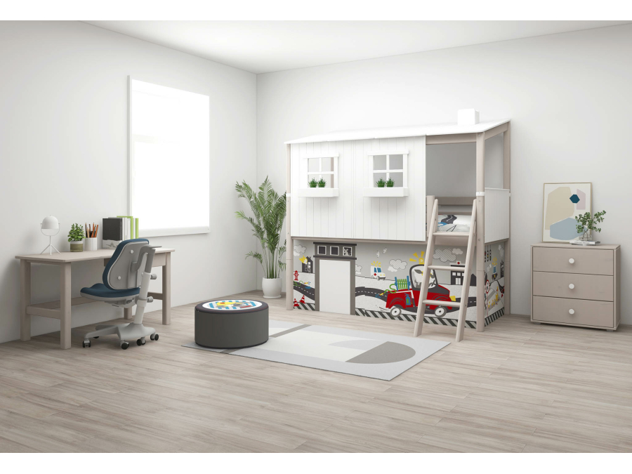 Flexa Classic halfhoogslaper m. 1/1 huis 90x200 greywash - Afbeelding 6