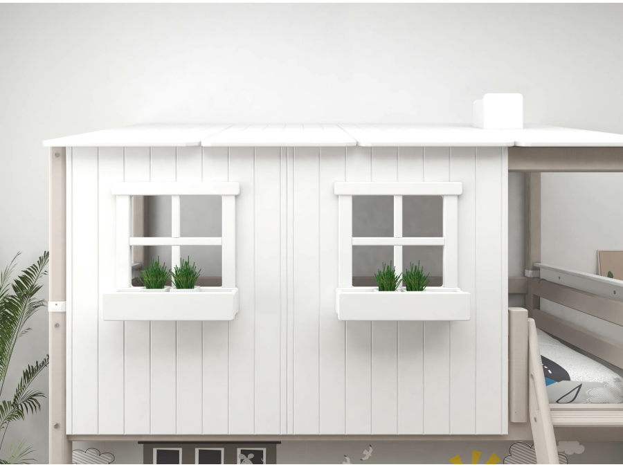Flexa Classic halfhoogslaper m. 1/1 huis 90x200 greywash - Afbeelding 5